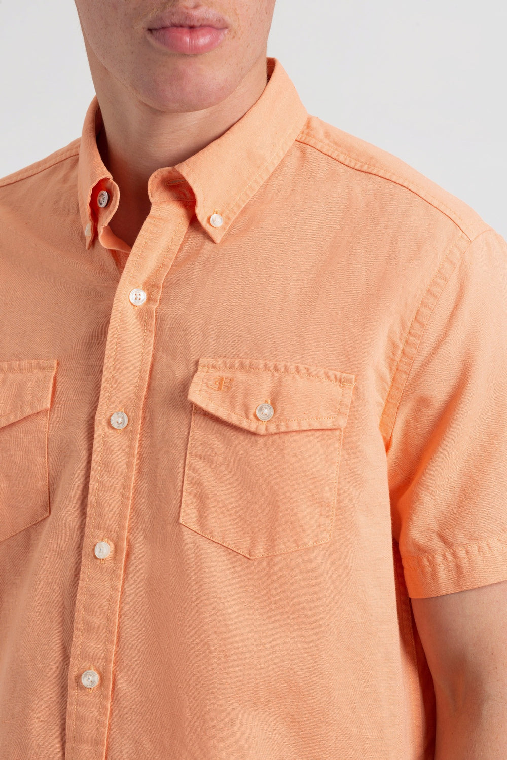 Chemises Ben Sherman Garment Dye Linen Orange | TMX-18427088